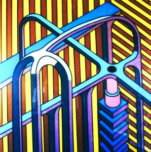 Estas abstraccionrs geométricas en 3d son una variante de las obras realizadas por wassily Kandinsky en las que las formas son inidentificables y planas moviéndose en una escena totalmente abstracta, y se acercan mas al estilo de El Lissitzky arquitecto, ilustrador y creador Ruso de 1890- 1941 obras en las que se distinguen perfectamente las formas geométricas pero moviéndose en un ambiente toralmente abstracto.